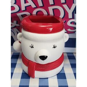 BBW Polar Bear Wearing a Red Scarf Gentle Foaming Soap Holder Bathroom Decor